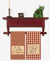 Berkley Shelf w towel bar Barn Red